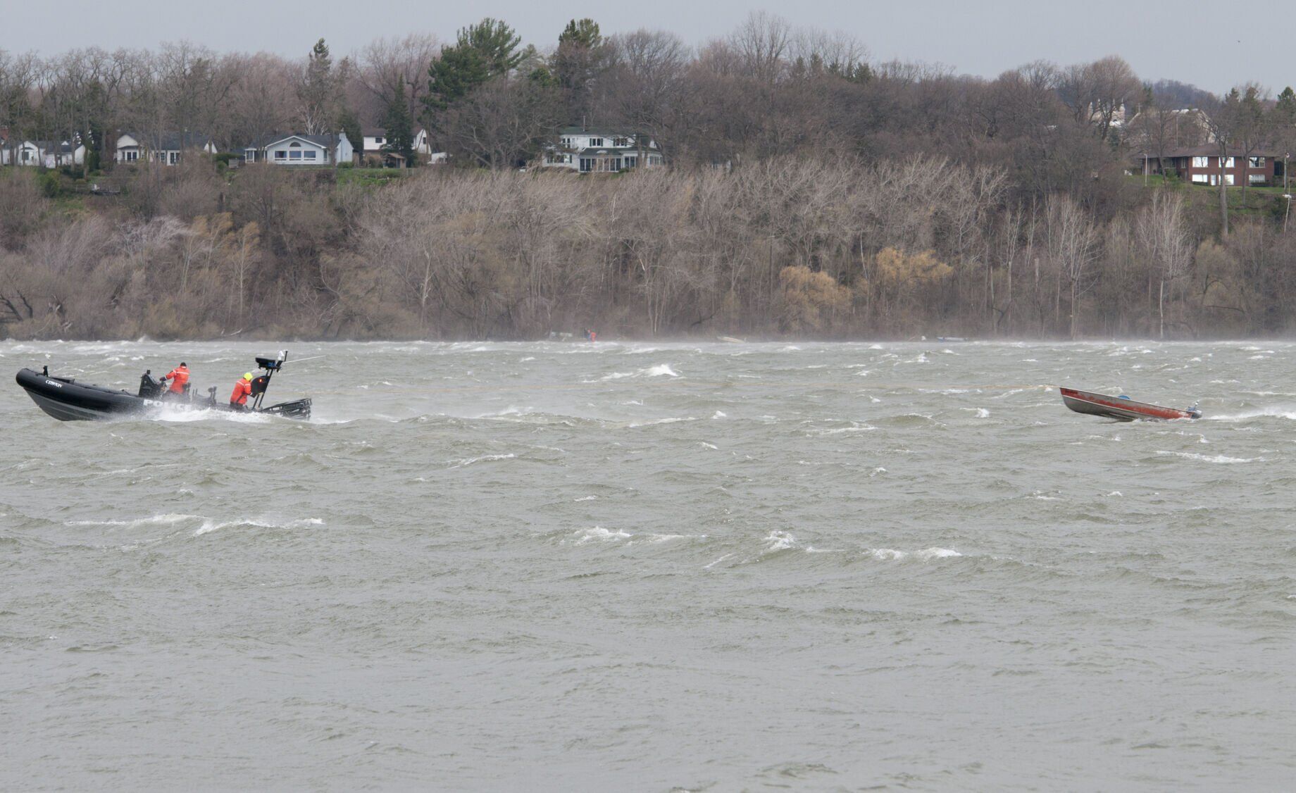Police tow rowboat